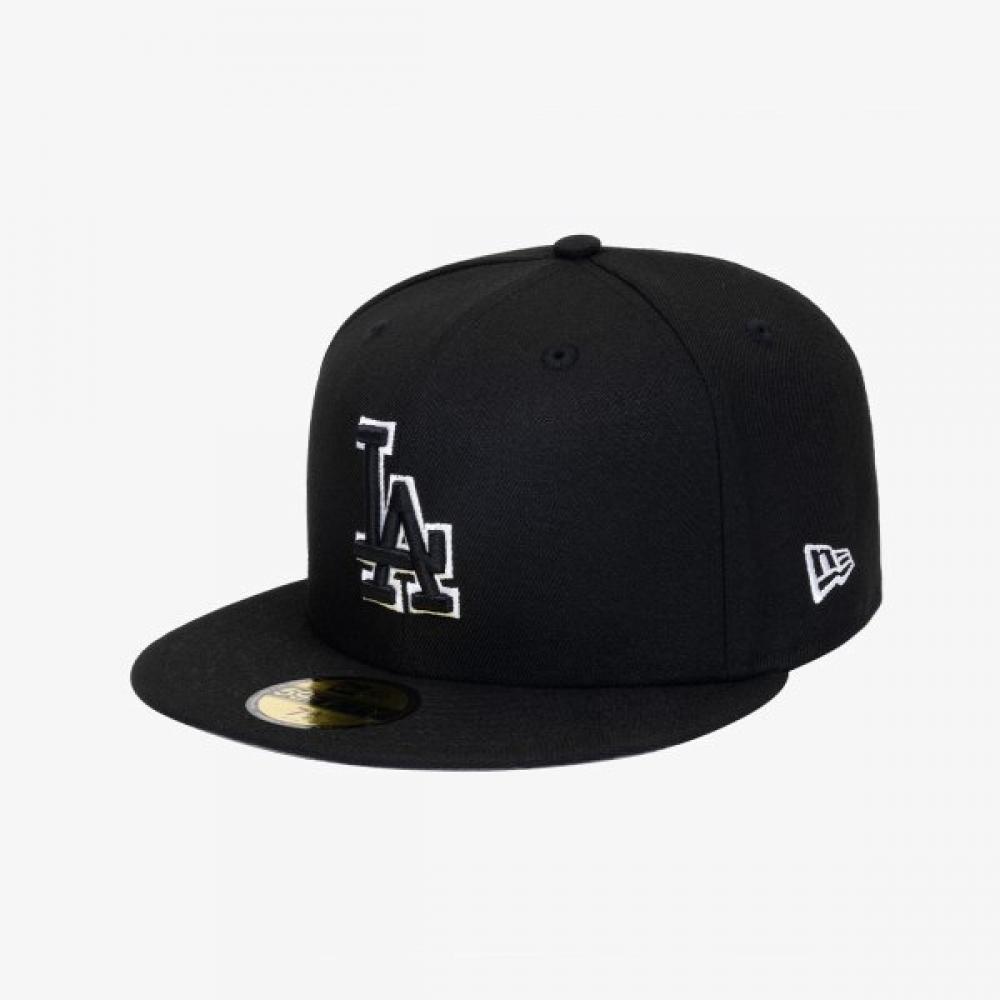 New Era Mlb La Dodgers Fitted Cap bLack Basic Outline BLACK/758