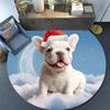 French Bulldog Round Area Rug,Carpet Rug for Living Room Bedroom Sofa Playroom Decor,Non-slip Floor Mat