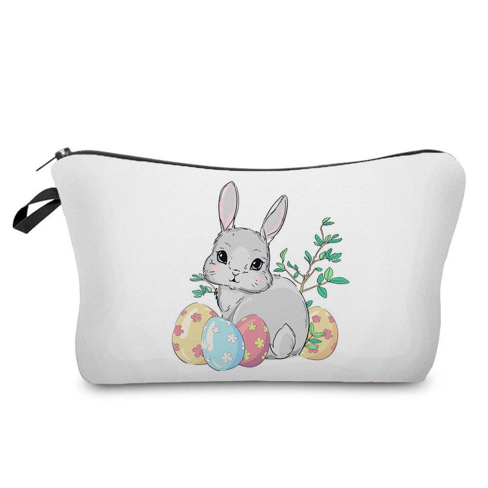 Women Rabbit Print Cosmetic Bag Toiletries Organize Travel Storage Case  6412 KTB