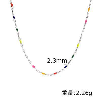 

Jewelry Stainless Steel Colored Beads Lip Chain Necklace Gold E-Commerce Jewelry