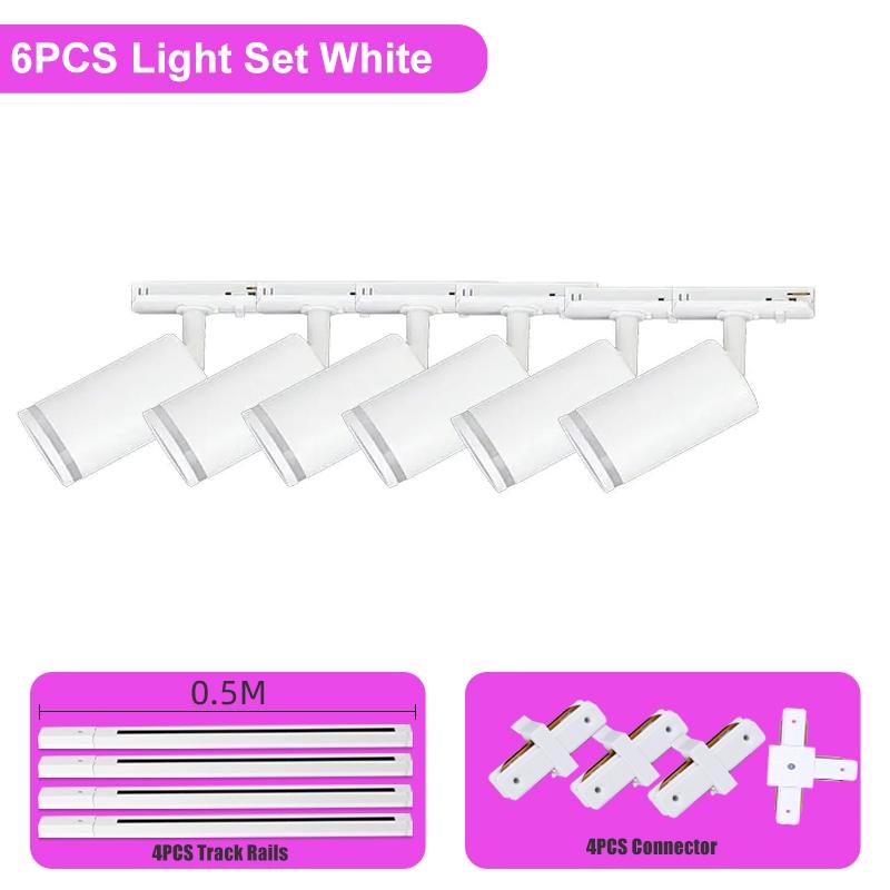 GU10 Track Light Set No Bulb Led Spotlight 110-265V Track Lighting Lamp Clothing Store Shop Kitchen Home Decor Indoor Lighting Fixture