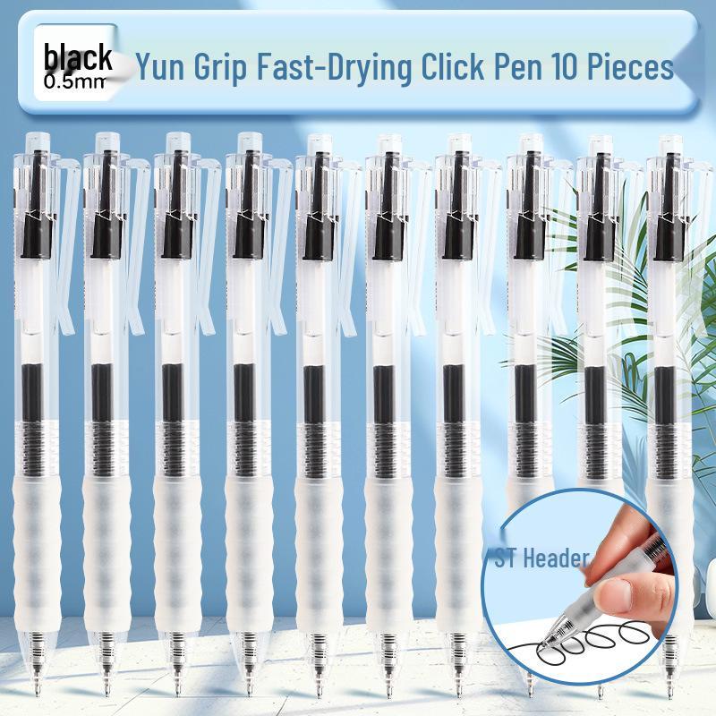 Click Neutral Ballpoint Pen Set - Black & Red, Student Special with Soft Grip and Quick-Drying Ink for Smooth Writing