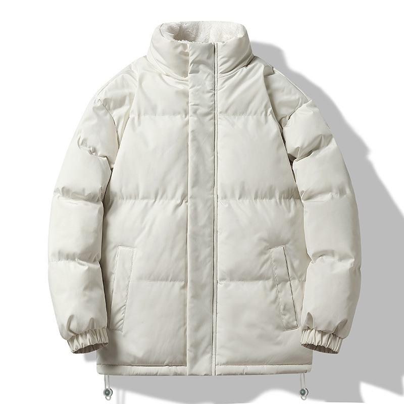 

New Winter Stand-up Collar Cotton-padded Jacket Bread Clothes Piled Thick Trendy Cotton-padded Clothes Loose Jacket Cotton-padded Clothes S бежевый