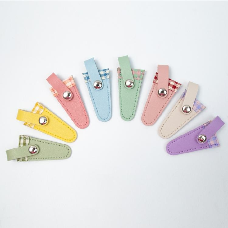 PU Leather Scissors Sleeve Scissors Protect Cover Color Lattice Scissors Sheath
