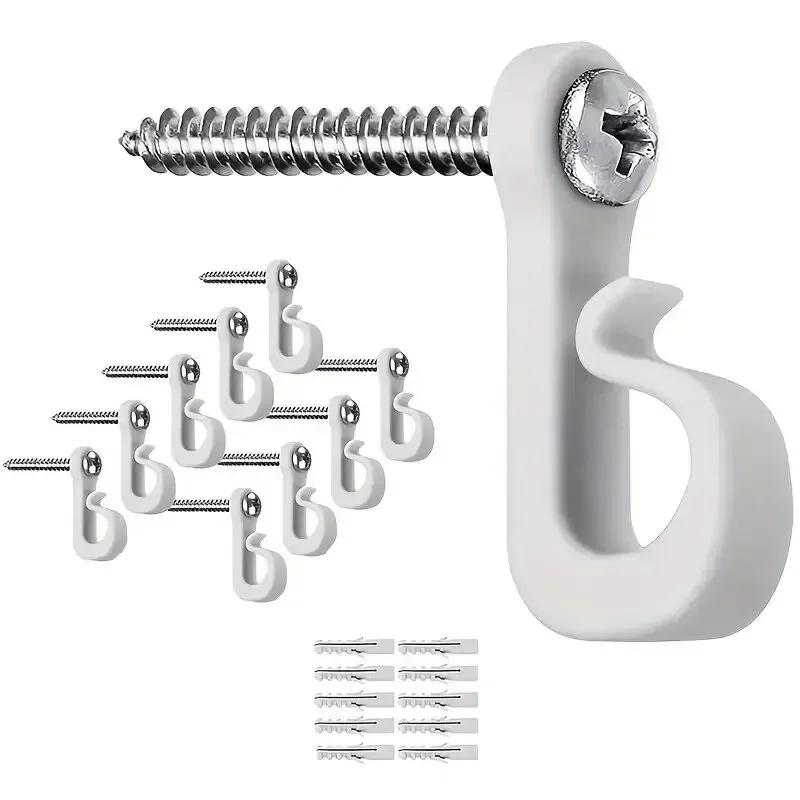 10 Stück Sicherheits-Haken für Lichter, Hängepflanzen, Topf-Windspiele, Schlüsselanhänger, zum Einschrauben, für Innen und Außen