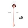 6Pcs Stainless Steel Coffee Tea Stir Spoon Long Handle Ice Cream Dessert Spoons Stainless Steel Tableware Set Kitchen Supplies