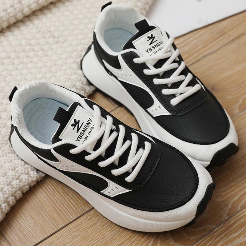 Women's Vulcanized Shoes  Autumn New Comfort Outdoor Non Slip Platform Sneakers Height Increase Fashion Lace Up Casual Shoes