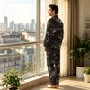 Herren-Pyjama-Set mit Knöpfen und langen Ärmeln - Bequeme Nachtwäsche für Zuhause und zum Entspannen