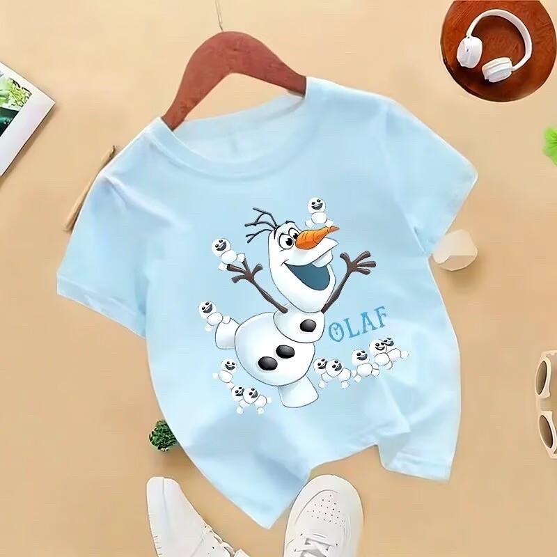 Children's Casual Short-sleeve 'Frozen' Design, Cute and Suitable for Daily and Outdoor Activities