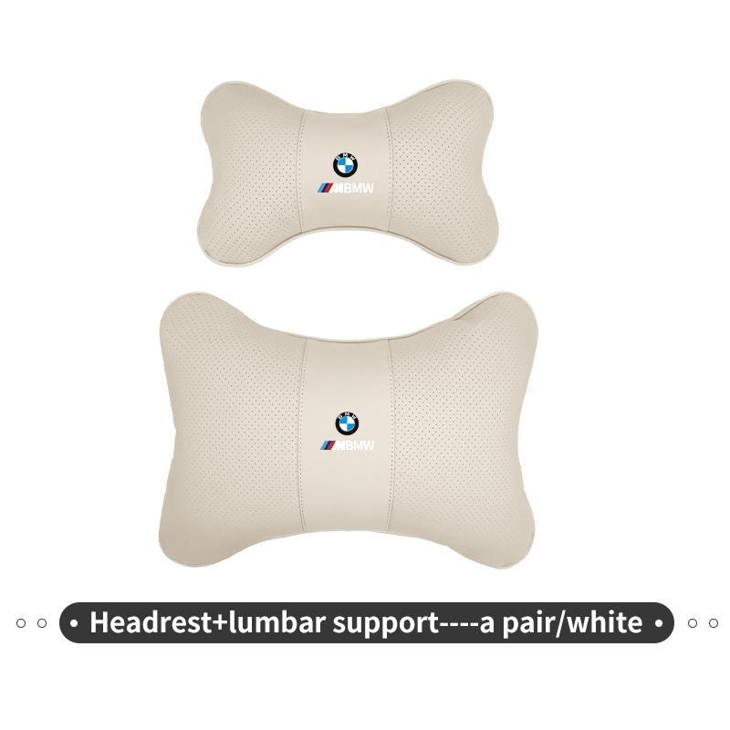 AWQ6 Leather Car Seat Headrest Lumbar Support Interior Accessories For BMW E87 E70 E91 E30 G20 E92 E93 E60 E46 E90 G30 E53 X1
