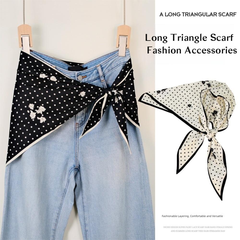 Polka Dot Daisies Scarf Advanced Shawl Trendy Hip Curtain  for Women