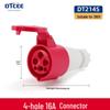 Industrial 16/32A Non-Explosion Proof Aviation Socket with 3-Core, 4-Core, 5-Core Connectors, Three-Phase, Four-Wire, 380V.