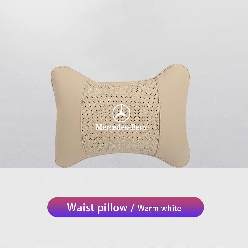 GLC GLB Car Seat Headrest Auto Logo Neck Pillow Lumbar Suppor For Mercedes Benz AMG W204 W205 W203 W211 W212 W213 W201 W210 W12