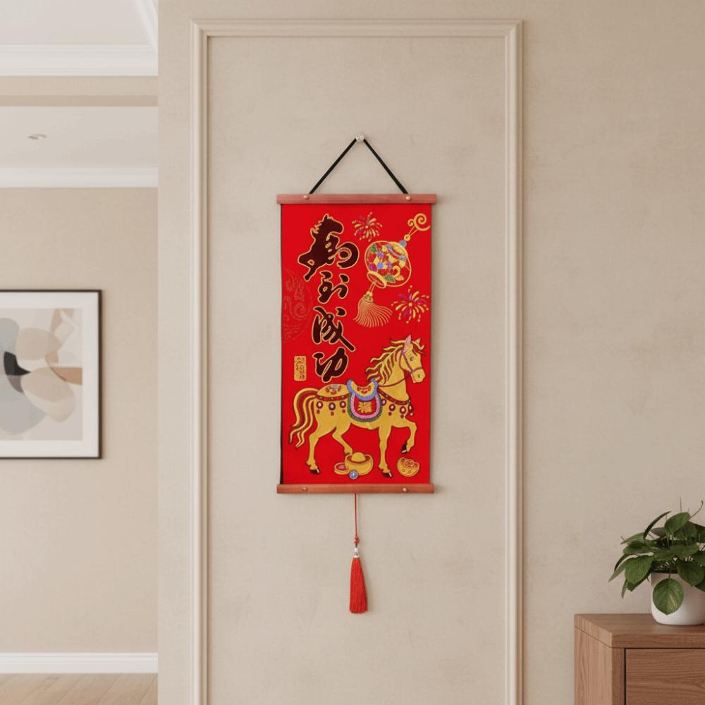 Chinese Style Chinese New Year Decoration Cartoon New Year Door Couplet Blessing Pendant  Wall