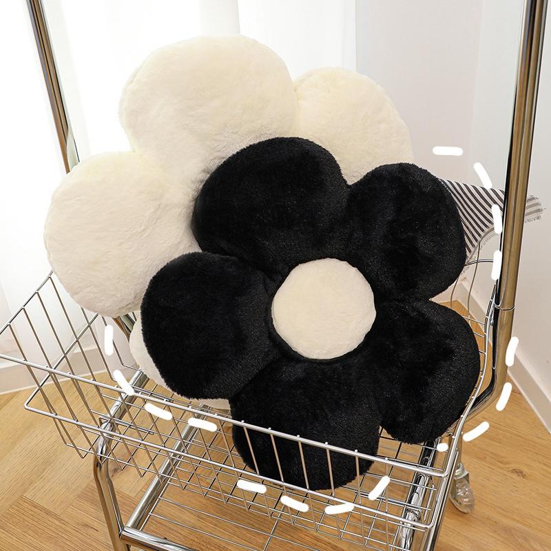 Flower Cushion White Black Flower Pillow Large Sofa Cushions Decorative Cushion Office Chair Sofa Pillow Home Decor