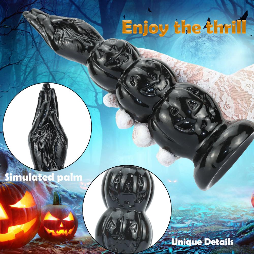 Black PVC Anal Masturbator Set Butt Plug Anal Beads Dildo for Men Women