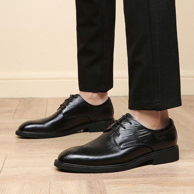 Leather Men Formal Shoes Luxury Brand 2024 Men's Loafers Dress Moccasins Breathable Slip On Black Driving Shoes Plus Size 38-44