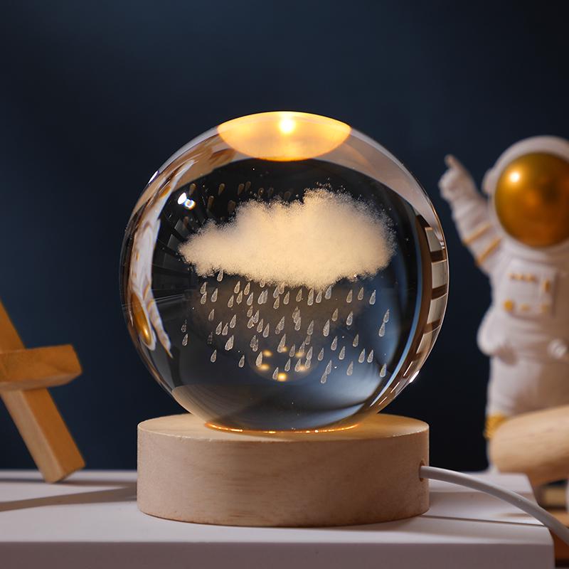 Luminous Starry Sky Crystal Ball Night Light - Creative Glass Ball Gift for Teacher's Day or Birthday Decoration.