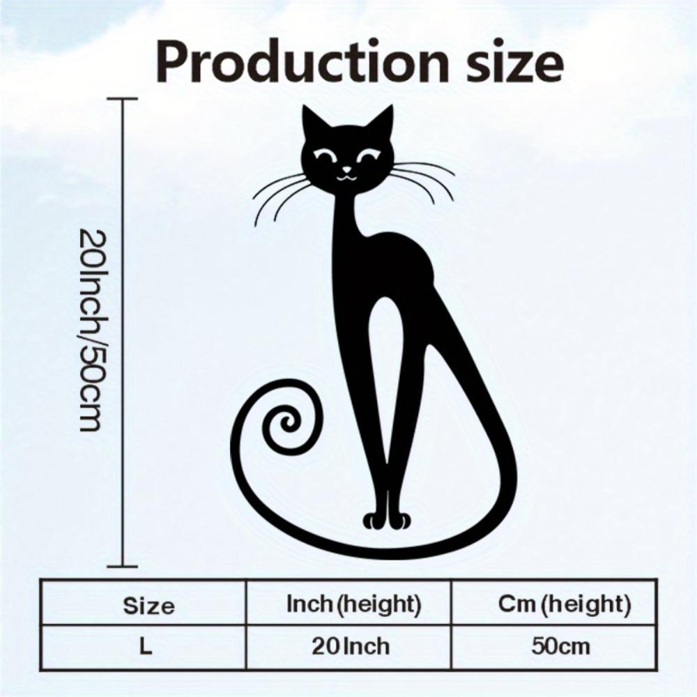 Black Cat Iron Wall Art, Metal Statue Mural for Office Patio Halloween Decor, Gift for Cat Lovers Rustic Farmhouse Hanging Ornament