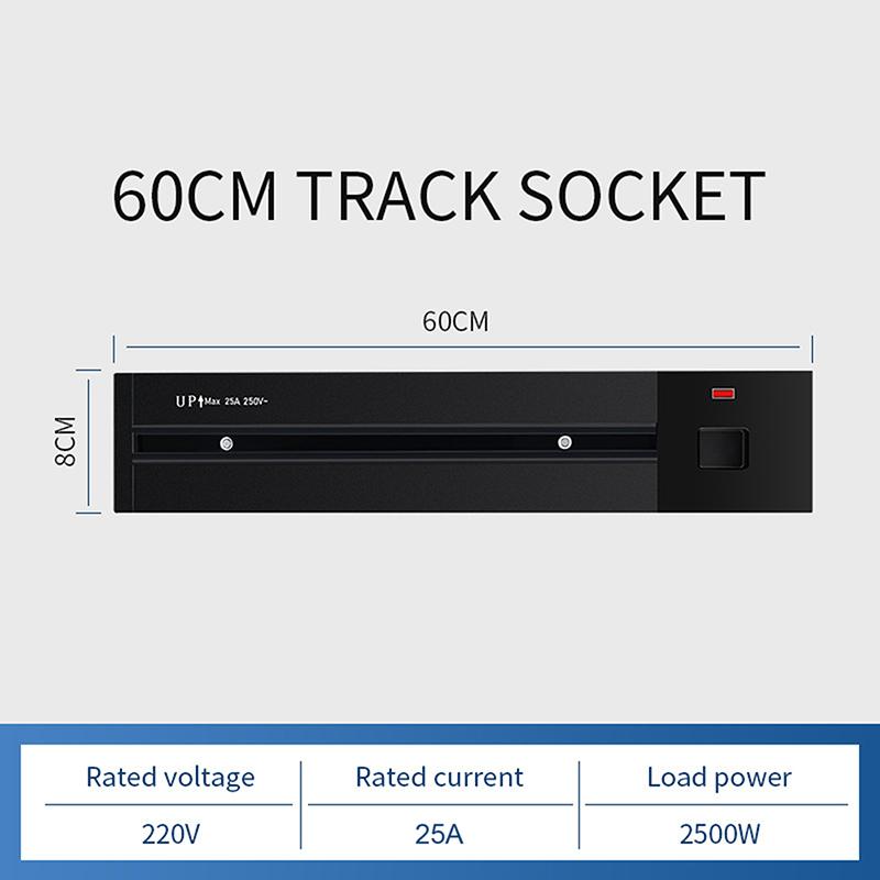 40/60/80CM Hidden Electric Extension Sockets,Power Track Socket,Kitchen Power Track Socket Movable Surface Mounted Wireless Sliding Socket