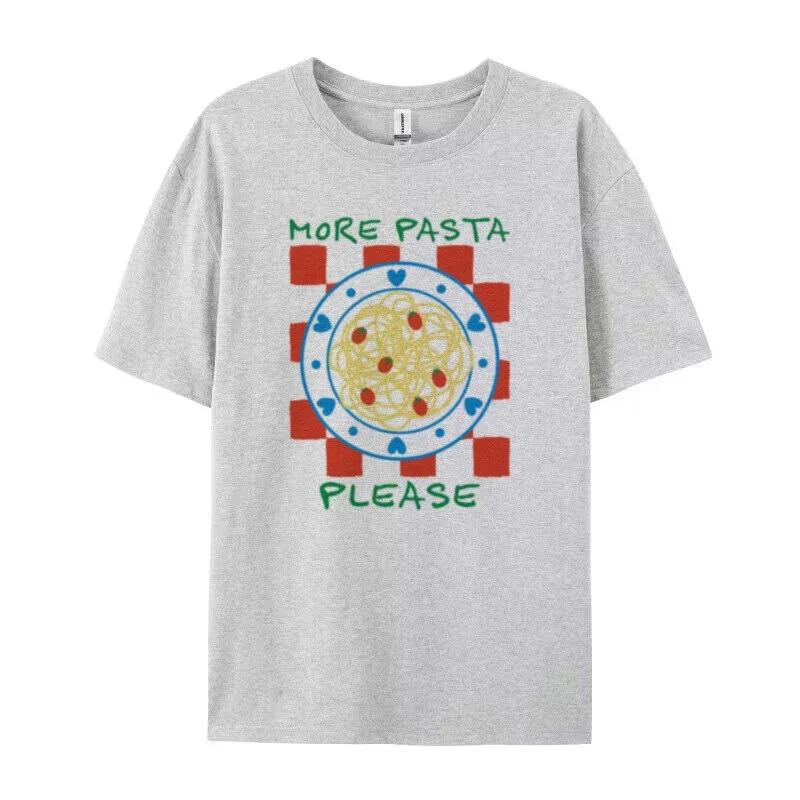

Summer Loose Fashion Tops Women Retro Aesthetic Pasta Lover T Shirt Cute Spaghetti Shirt Hippie Funny Italian Food TShirt S
