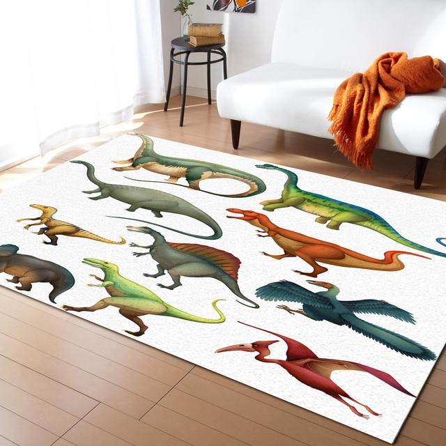 Cartoon Dinosaur Carpets for Living Room Home Decor Children's Room Anti-slip Crawling Mat Bedroom Bedside Foot Pad Doormat