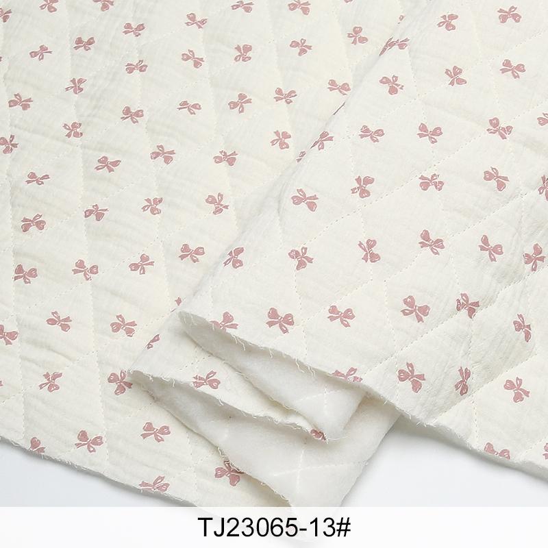 0.5m/2m Thicken Pure Cotton Double-layer Crepe Printed Quilted Cotton Fabric for Sewing Pajamas DIY Children's Clothing Fabrics