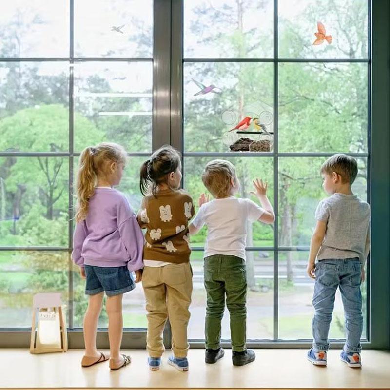 Window Bird Feeder with Strong Suction Cups - Clear Acrylic Bird Feeders for Outdoors, Sturdy and Durable