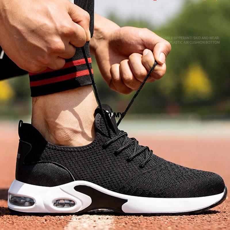 Fashion Steel Toe Safety Shoes Men Breathable Work Sneakers Air Cushion Work Safety Boots Puncture Proof Industrial Working Shoes Male