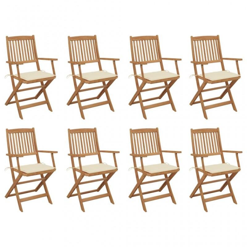 Day and Night - Day and Night Folding Garden Chairs 8 Units and Cushions Solid Acacia Wood