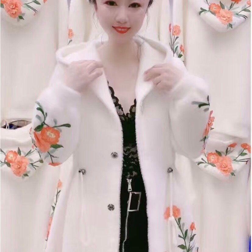 Women's Winter Faux Mink Jacket Women's Mid-Length Jacket Hooded Loose Large Size Coat