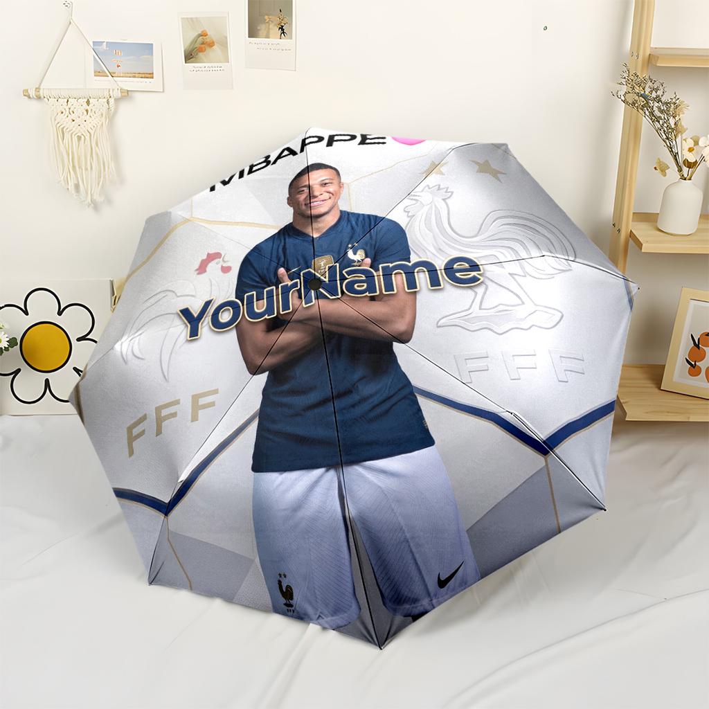 Mbappe Customized Name Umbrella Portable Automatic Umbrella Compact 8-Rib Lightweight Sturdy Construction Perfect for Outdoor Adventures Fashion Lover