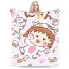 Anime Chibi Maruko Chan Blanket Fleece Spring/Autumn  Multi-function Super Soft Throw Blankets for Home Couch Bedding Throws