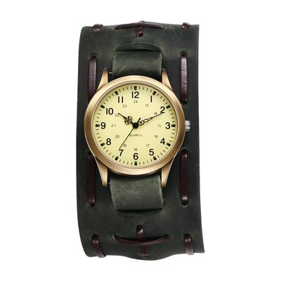 Punk and Rock Antique Watch with Genuine Leather Waterproof Analog Quartz Watch with Leather Motorcycle Fashion Watch Perfect Gift for and Day Men's