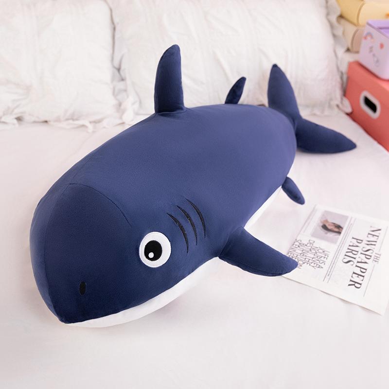 New Hot Two Colors Cartoon Shark Throw Pillow Soft Soothing Huggable Pillow Back Pillow Warm Comfy Sleeping Companion For Kids