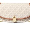 Michael Kors MK Mila Printed Gold Lock Coated Canvas Shoulder Bag Small Women Shoulder Bag Vanilla-White 35F5GIMC1B-VANILLA