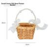 with Pearl Hand-held Imitation Rattan Handhold Handwoven with Riddon Bow Braid Storage Baskets Household 7 Styles