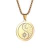 New Stainless Steel Sun Moon Yin and Yang Tai Chi Round Pendant Necklace Creative Stainless Steel Jewelry for Men and Women