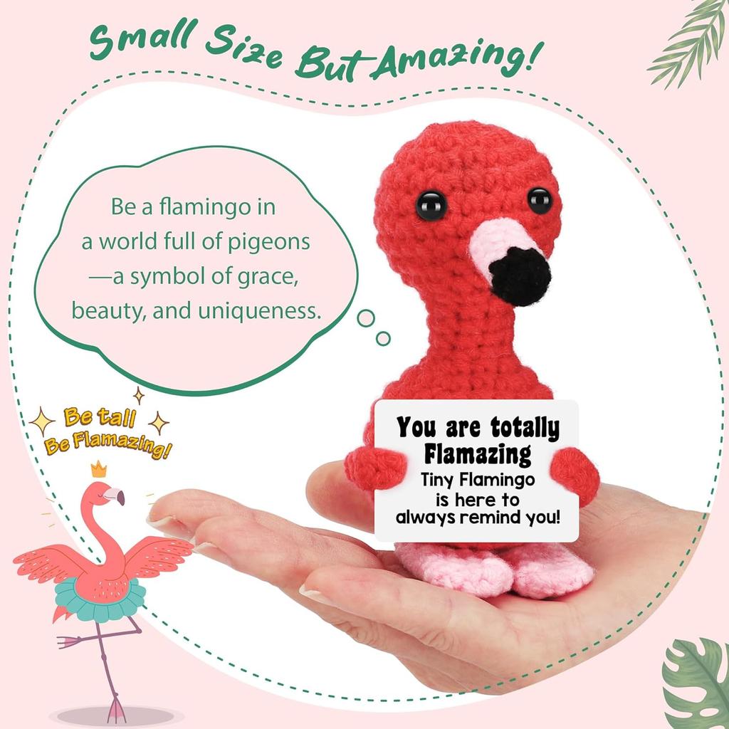 Mini Positive Potato Funny Avocado Duck Cute Knitted Crochet Doll with Card for Women Men Mom Dad Friend Birthday Cheer Up Gifts
