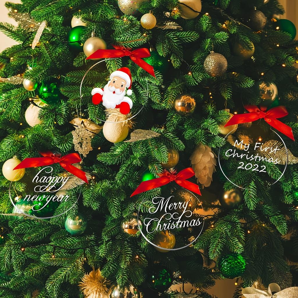 10/30pcs Clear Acrylic Christmas Ornaments Unfinished Round Blanks for DIY Tree Decorations & Holiday Party Crafts,Classic Style