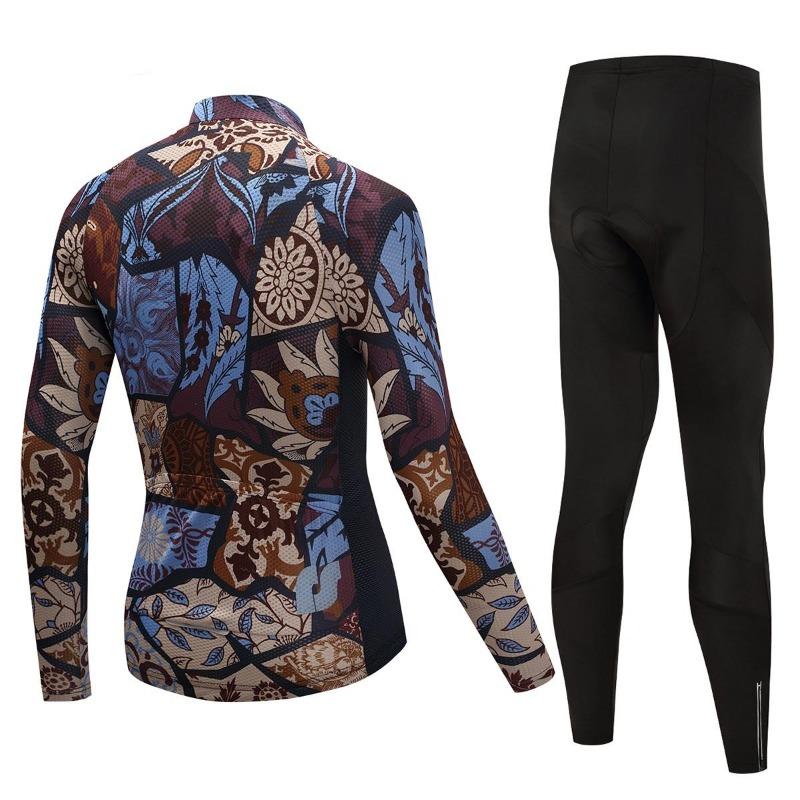 Zestaw koszulek rowerowych do jazdy na rowerze, mężczyźni/kobiety, z długim rękawem, ubrania rowerowe