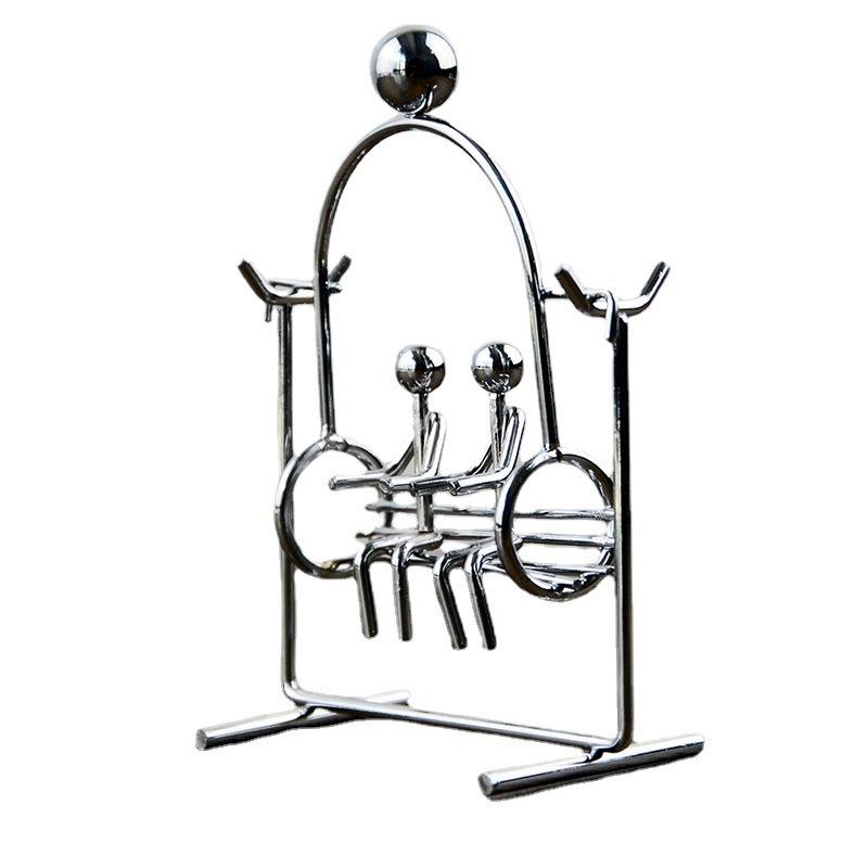 Lovers Swing Kinetic Art Balance Manual Swing Physical Mechanics Decompression Home Office Desktop Decoration Gift For Child