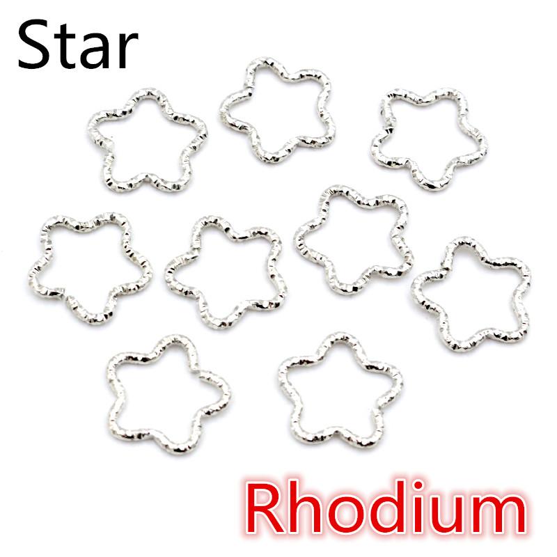 50pcs/lot Gold Silver Plated Heart Star Jump Rings Twisted Split Rings Spacer Connectors For Jewelry Making Making Supplies