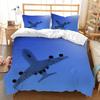 Aircraft Three-Piece Quilt Cover 3D Digital Printing Bedding Set Four Seasons Bed Cover
