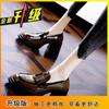 British style small leather shoes women's 2024 medium heel platform waterproof table patent leather retro versatile single shoes high heels tide ins