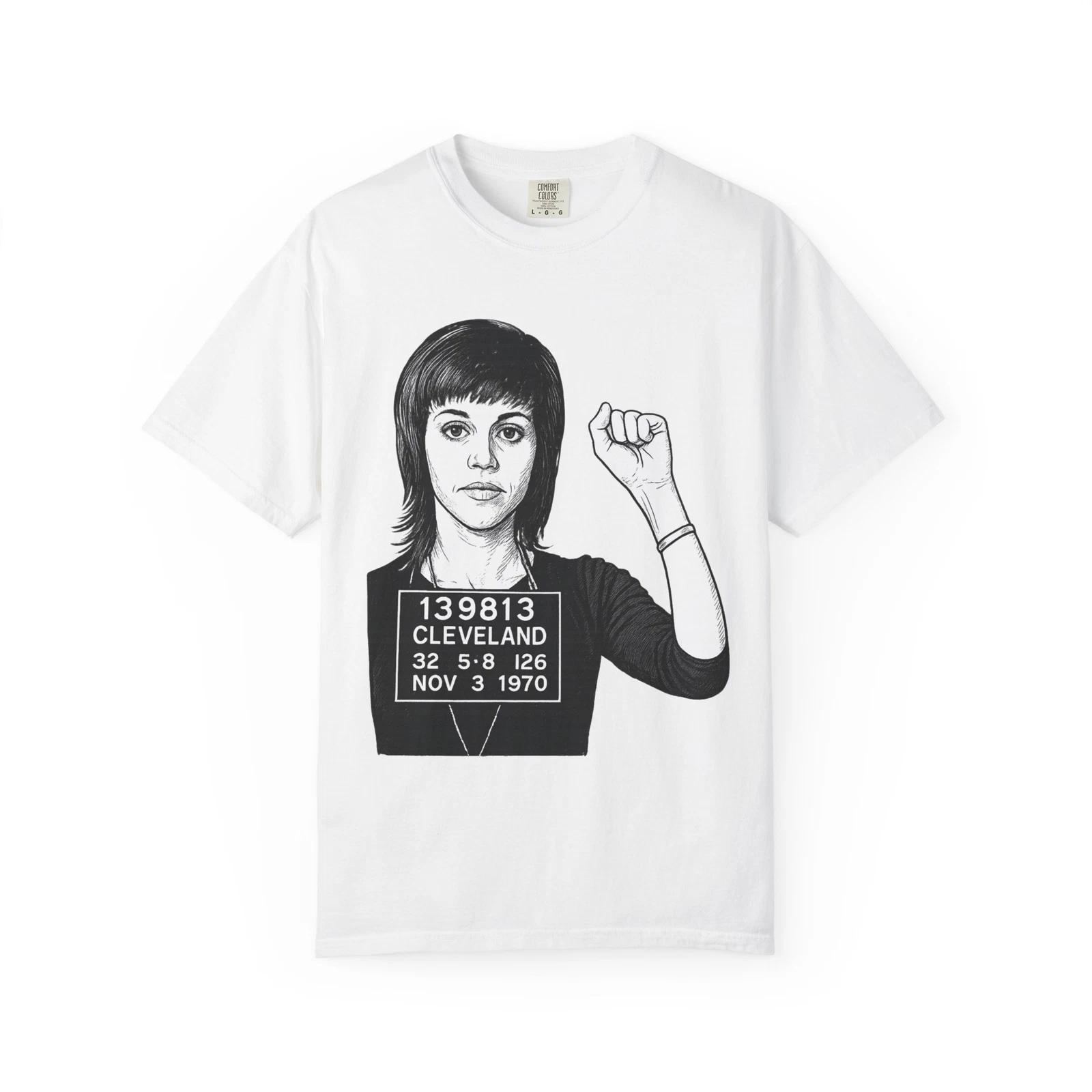 

Jane Fonda T shirt Anti Vietnam Protester Anti War Tee Shirt 1970 Cleveland XL