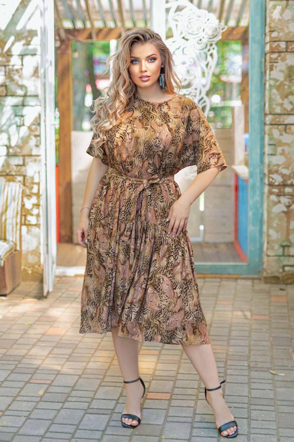 

Трикотажне літнє плаття Tatiana КЕТРІН 6XL коричневий