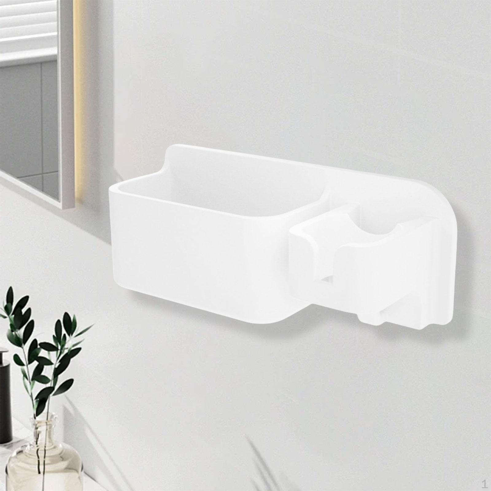 

Держатель для вентилятора, органайзер для фена, настенный, универсальный, 2 в 1, ящик для хранения в ванной комнате белый