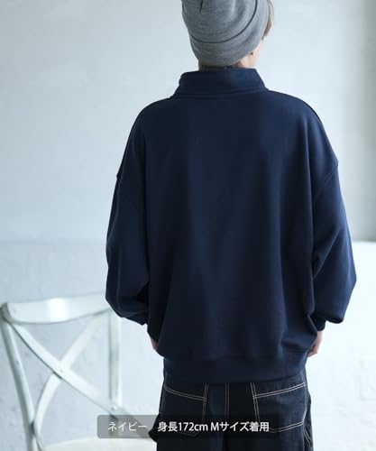 [IMPROVES] [SIDEWAYSTANCE] Thick Embroidered Circle Logo Fleece Half-Zip Sweatshirt