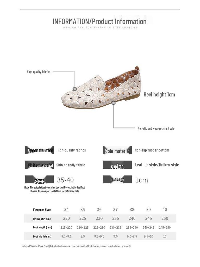 Women's Square Toe Loafers - Soft Leather, Hollowed-Out Flats for Spring/Summer 2025